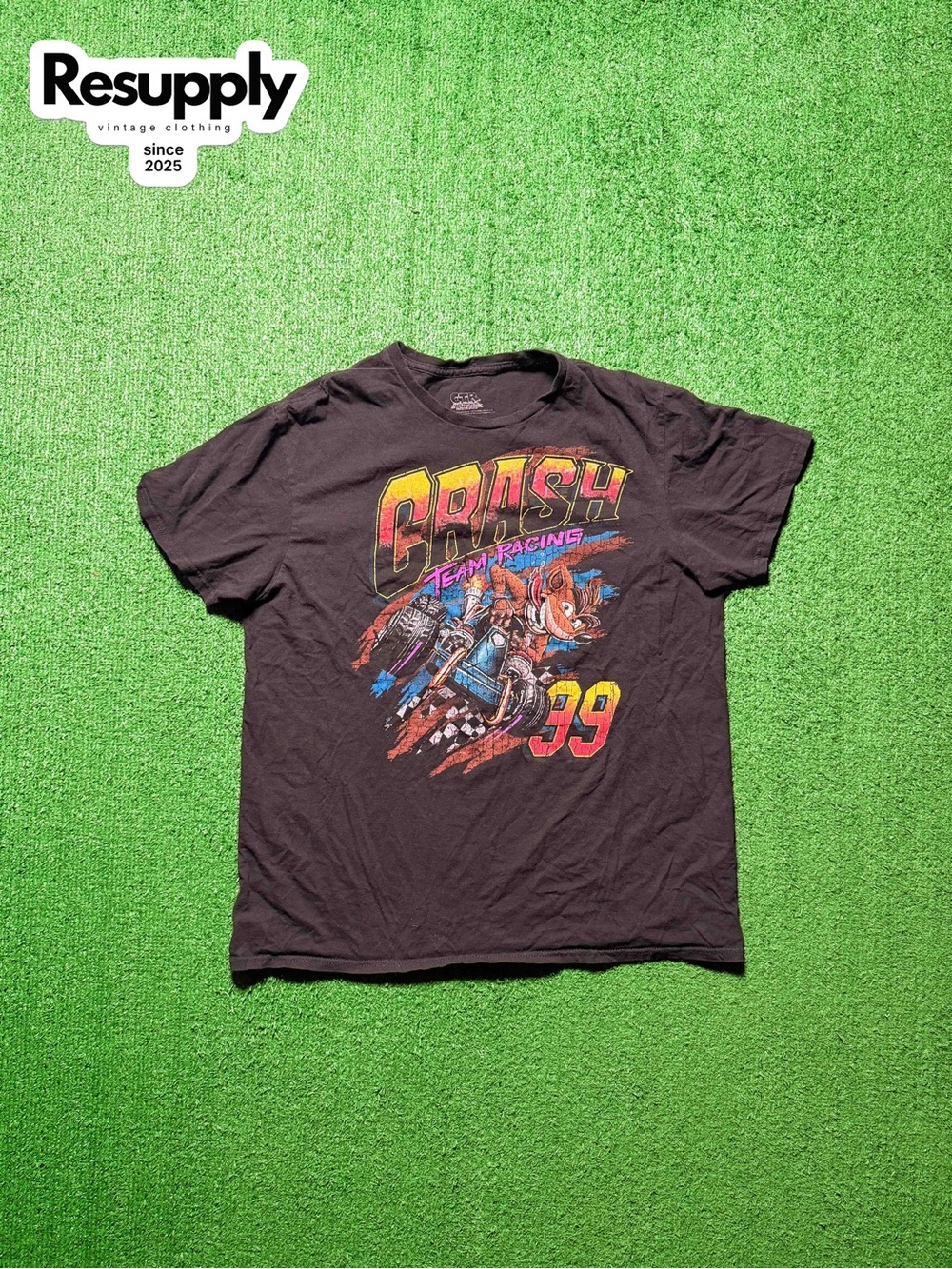 Crash Bandicoot Crash Team 99 Racing Graphic Tee Men’s Size Large 